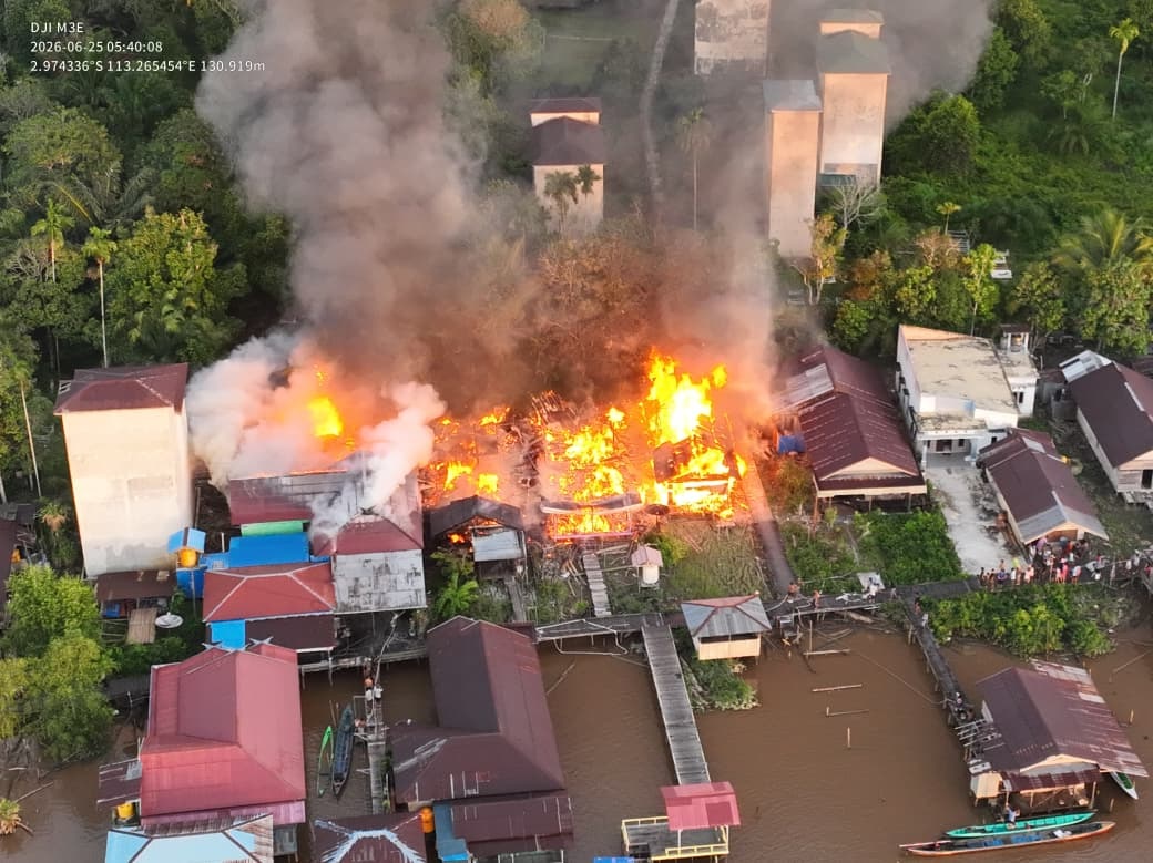 Empat Rumah di Kampung Melayu Katingan Terbakar, Kerugian Ditaksir Rp315 Juta