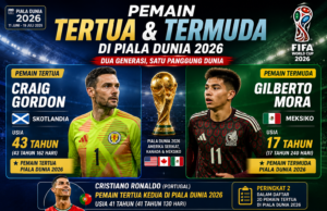 Craig Gordon Jadi Pemain Tertua, Gilberto Mora Termuda di Piala Dunia 2026