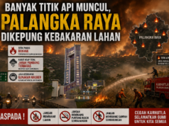 Banyak Titik Api Muncul, Palangka Raya Dikepung Kebakaran Lahan Karhutla