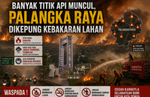 Banyak Titik Api Muncul, Palangka Raya Dikepung Kebakaran Lahan Karhutla