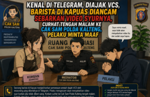 Kenal di Telegram Diajak VCS, Barista di Kapuas Diancam Disebarkan Video Syurnya Curhat Virtual Tengah Malam ke Cak Sam Polda Kalteng, Pelaku Minta Maaf