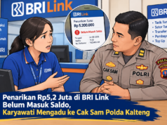 Penarikan Rp5,2 Juta di BRI Link Belum Masuk Saldo, Karyawati Mengadu ke Cak Sam Polda Kalteng Mediasi transaksi penarikan Rp5,2 juta BRI Link di Palangka Raya