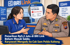 Penarikan Rp5,2 Juta di BRI Link Belum Masuk Saldo, Karyawati Mengadu ke Cak Sam Polda Kalteng Mediasi transaksi penarikan Rp5,2 juta BRI Link di Palangka Raya