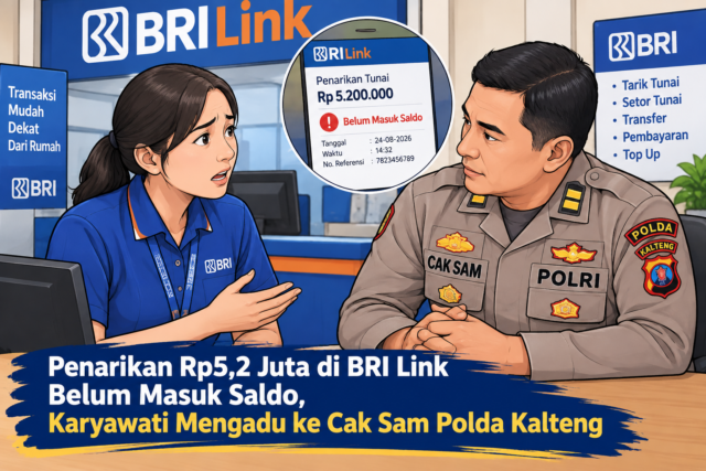 BRI Link, Palangka Raya, Cak Sam Polda Kalteng, transaksi uang, mediasi Mediasi transaksi penarikan Rp5,2 juta BRI Link di Palangka Raya