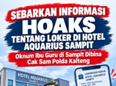 Sebarkan Hoaks Loker Di Hotel Aquarius Sampit, Oknum Guru di Sampit Dibina Cak Sam Polda Kalteng Cak Sam Polda Kalteng memberikan pembinaan terkait hoaks lowongan kerja Hotel Aquarius Sampit.